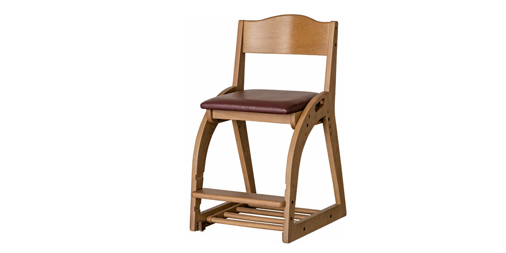木製椅子「コメット」座面PVCブラウン色／ウォールモカ色