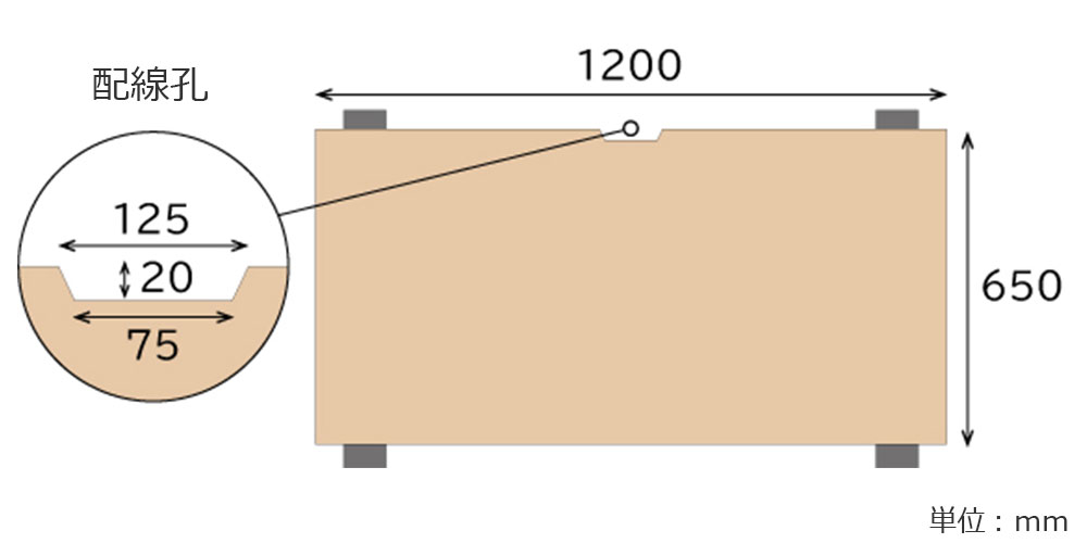 アルテージ 昇降デスク（フラット） KWD-314の天板サイズ画像