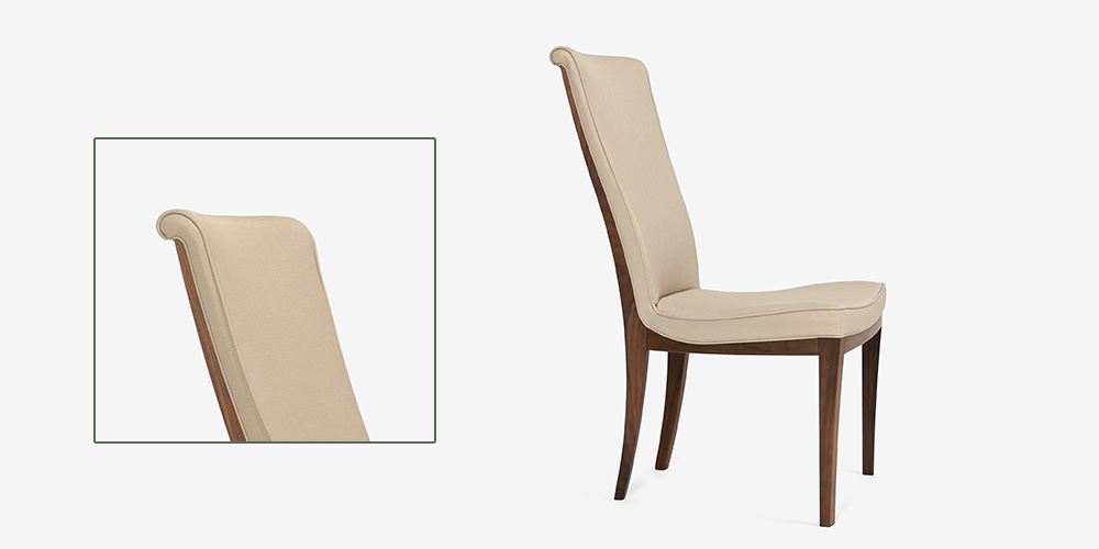 ダイニングチェア「C3085AYRG」トップを巻き込んだ高級感のある背もたれ