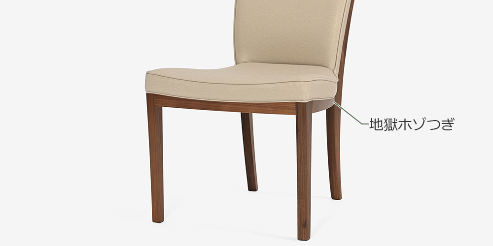 ダイニングチェア「C3085AYRG」脚部のアップ