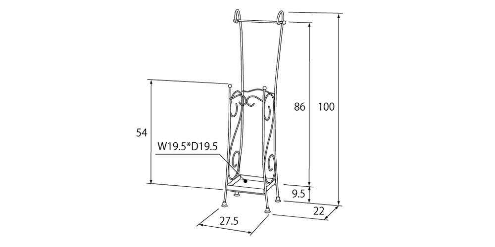傘立て「デルソル DS-KB39S」のサイズ
