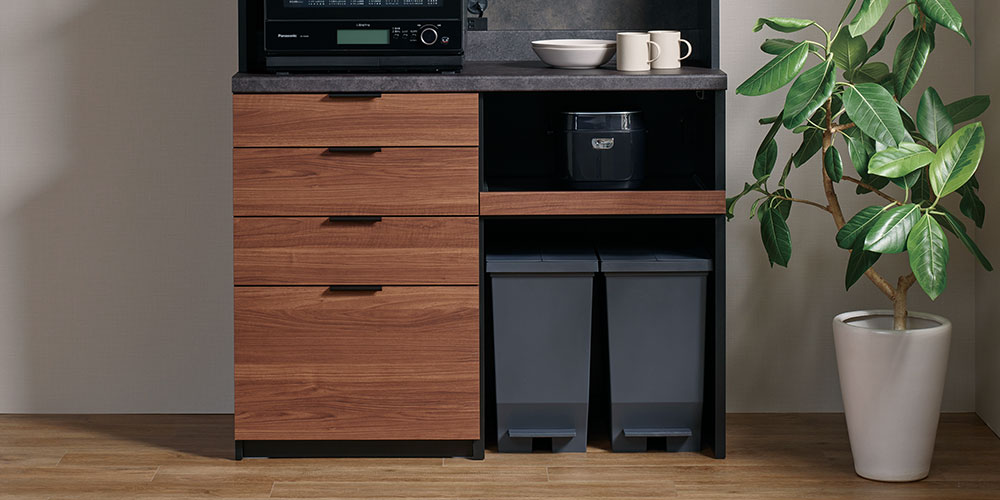 ダストボックスが使いやすいオープン収納