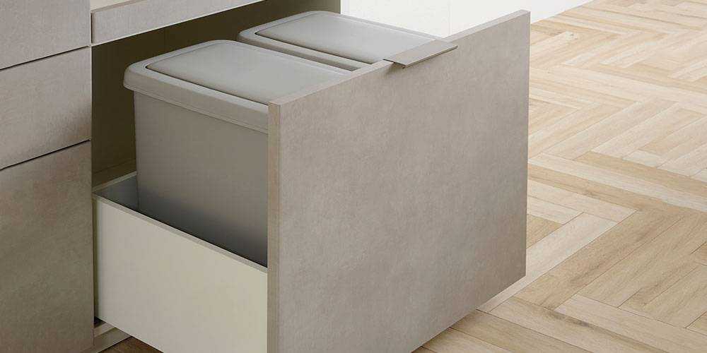 ダストボックスの収納が可能な深型引出し