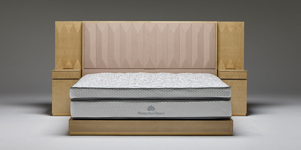 ベッドフレーム「YABANE」ナイトテーブル付き シカモアSK-12/ディナミカKR0309