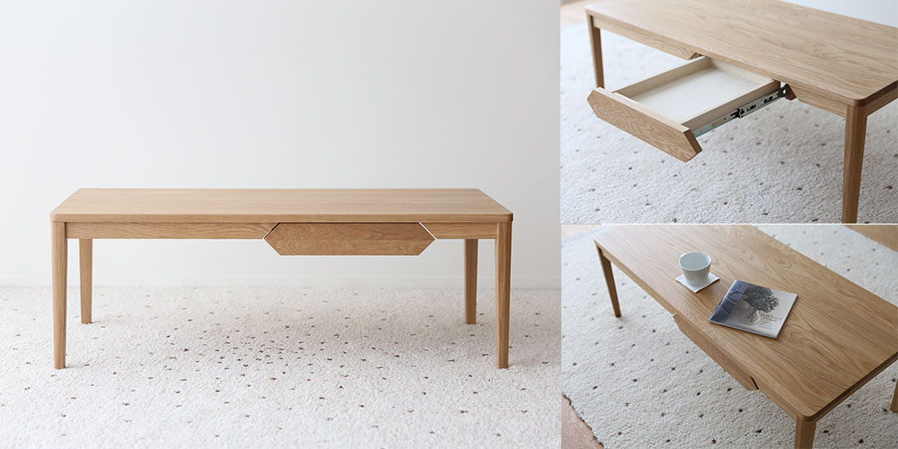 美品　大塚家具　天然木オーク材無垢　ダイニングテーブル　テーパー角脚　W1500 ダイニングテーブル「ジャスト」オーク材 角脚 | 【公式】大塚