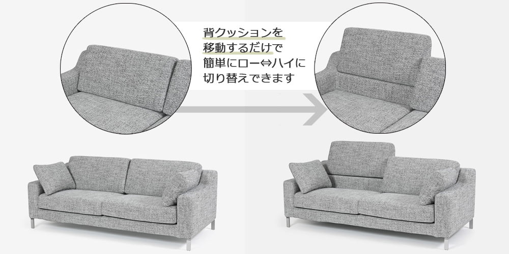 【美品】大塚家具ソファ 3人掛け「リーデル」 ソファ 3人掛け「リーデル」幅202cm カバーリング仕様 布#eu-2
