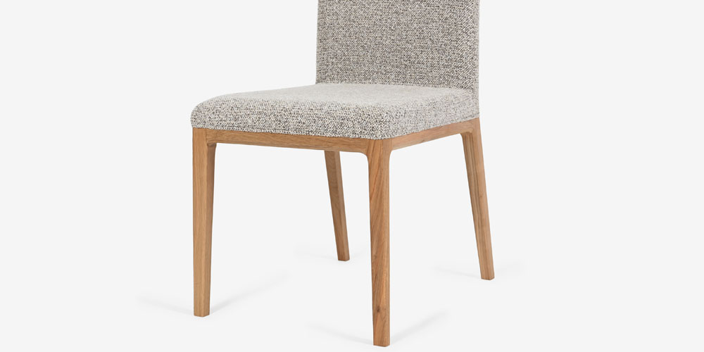 ダイニングチェア「エリス」オーク材 ホワイトオーク色 布ライト