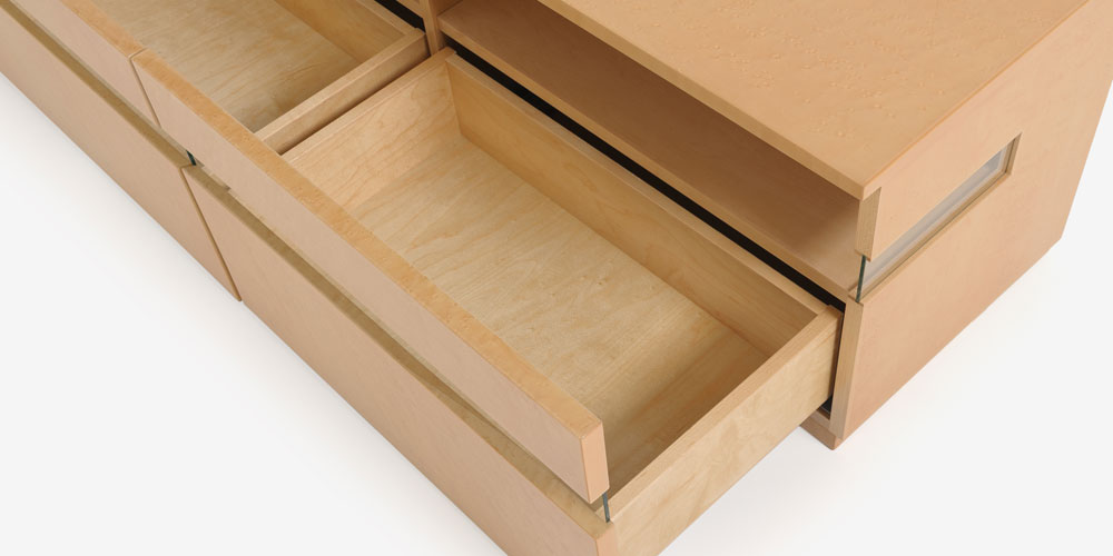 テレビボード「ペルレ2」の収納部オープンイメージ