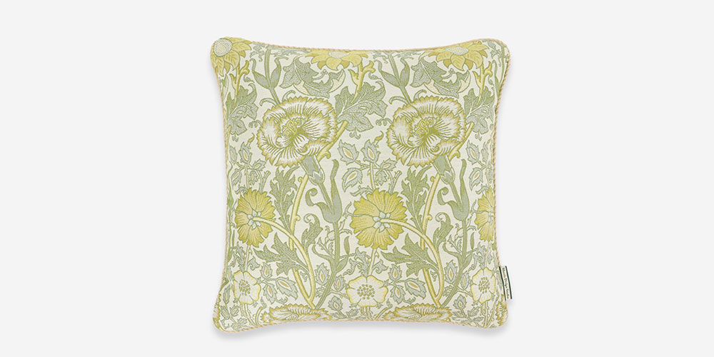 クッションカバー「ピンクアンドローズ」イエロー 45cm角
