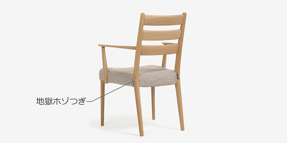 ダイニングチェア（アーム付き）「C3010DCEG」の背面