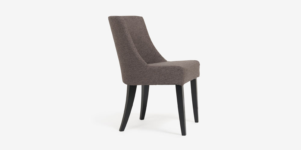 ダイニングチェア「アルテ」布ブラウンのサイドデザイン