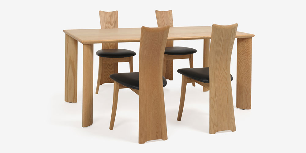 「フォルム2」レッドオーク材WO色のダイニングセット