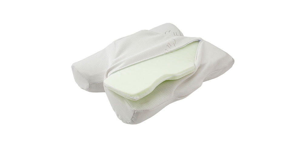 ウミガメピローの裏面ファスナーと高さ調整シート画像