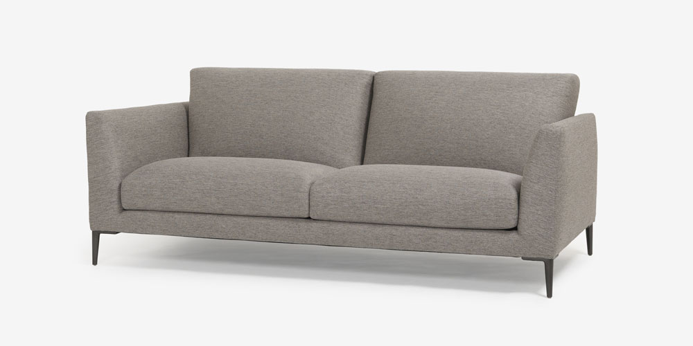 ラブソファイスタンテの布グレー斜め