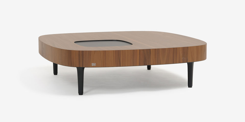 センターテーブル「968」幅90cm ウォールナット材 脚トラフィックブラック色