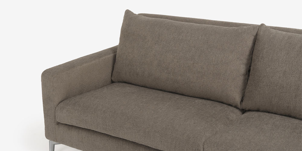 ソファ「ベラビスタ」布グレージュ色 斜め