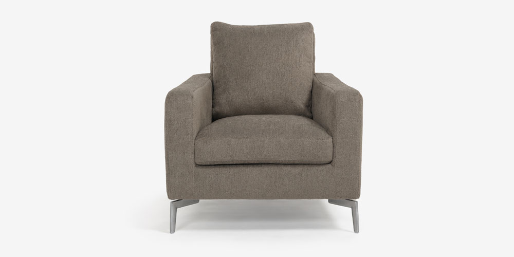 アームチェア「ベラビスタ」布グレージュ色 正面