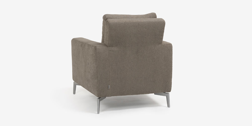 アームチェア「ベラビスタ」布グレージュ色 背面全体