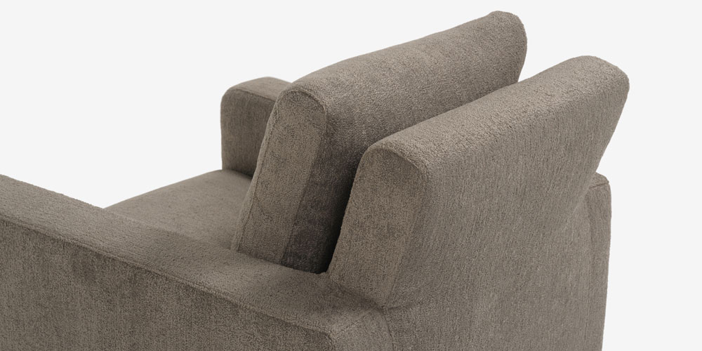 アームチェア「ベラビスタ」布グレージュ色 背面アップ