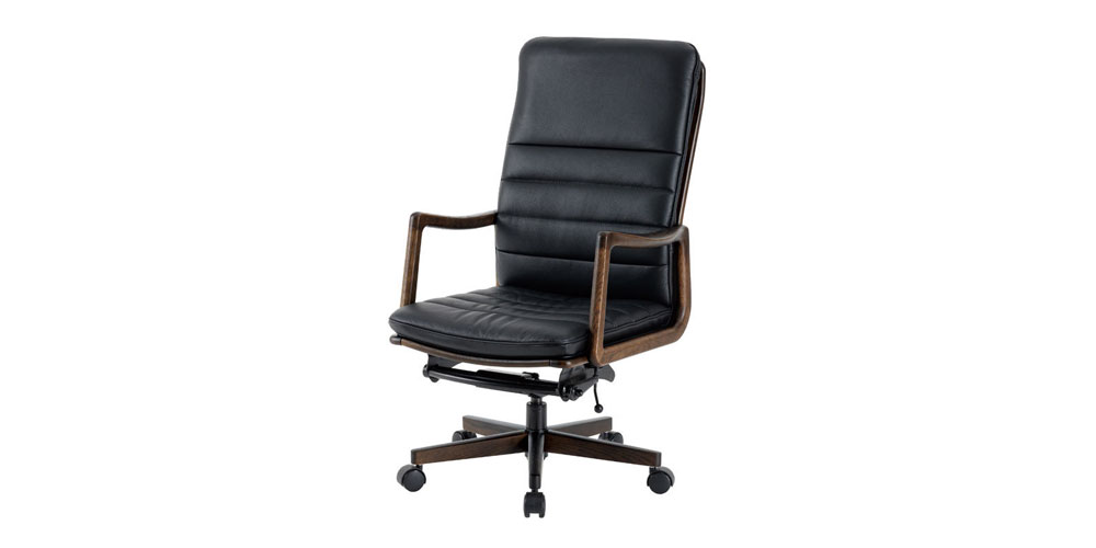 回転椅子（アーム付き）「DSA-3004」オーク材ナチュラル色 ディナミカSG38