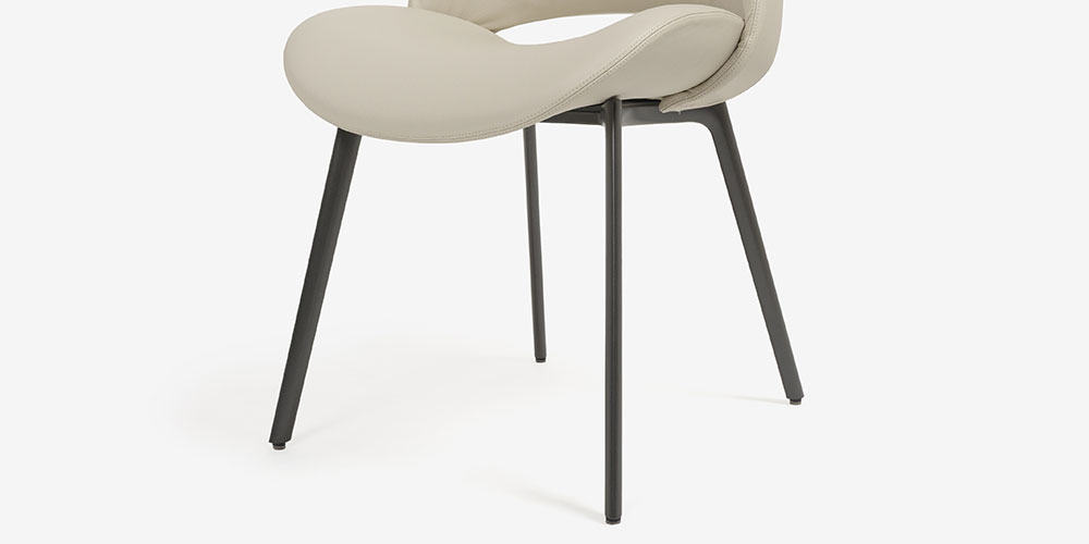 チェア「ニース」革スタッコ 金属脚