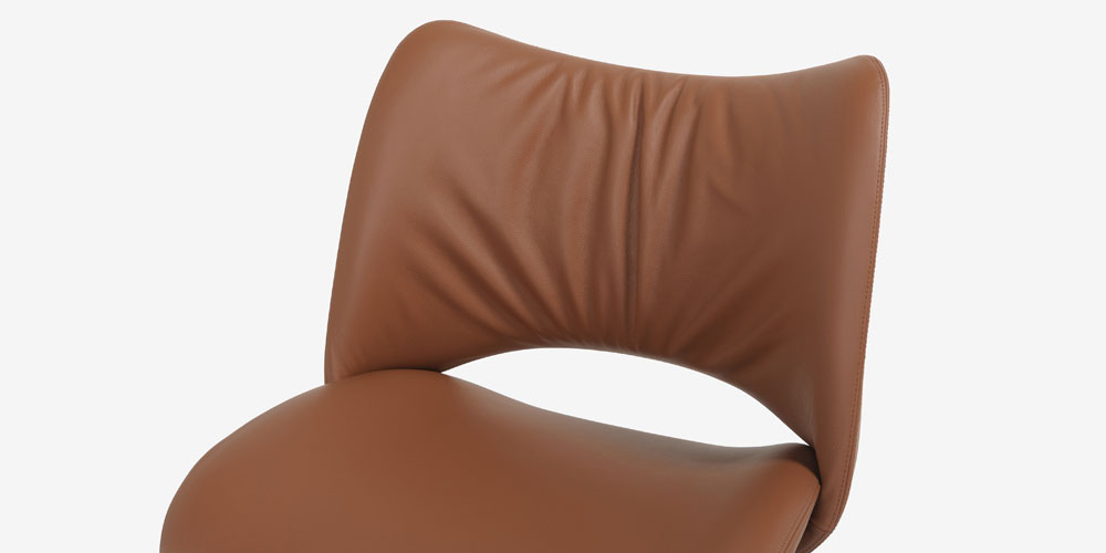 チェア「ニース」革トンカ  背もたれ部「空き」のイメージで