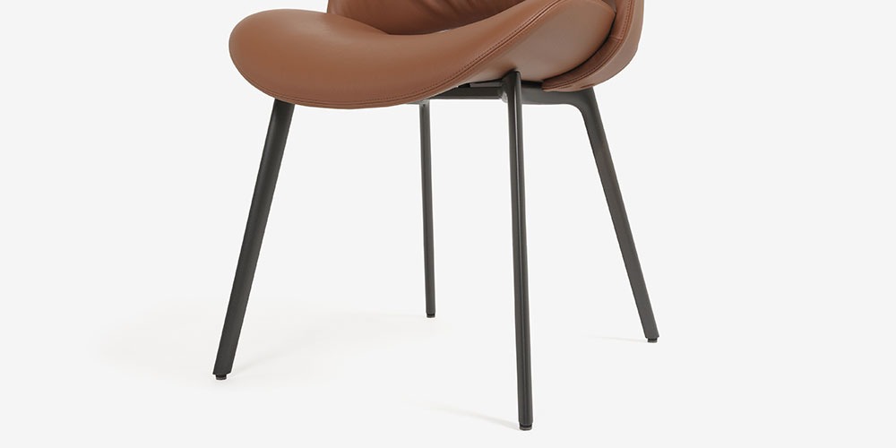 チェア「ニース」革トンカ 金属脚