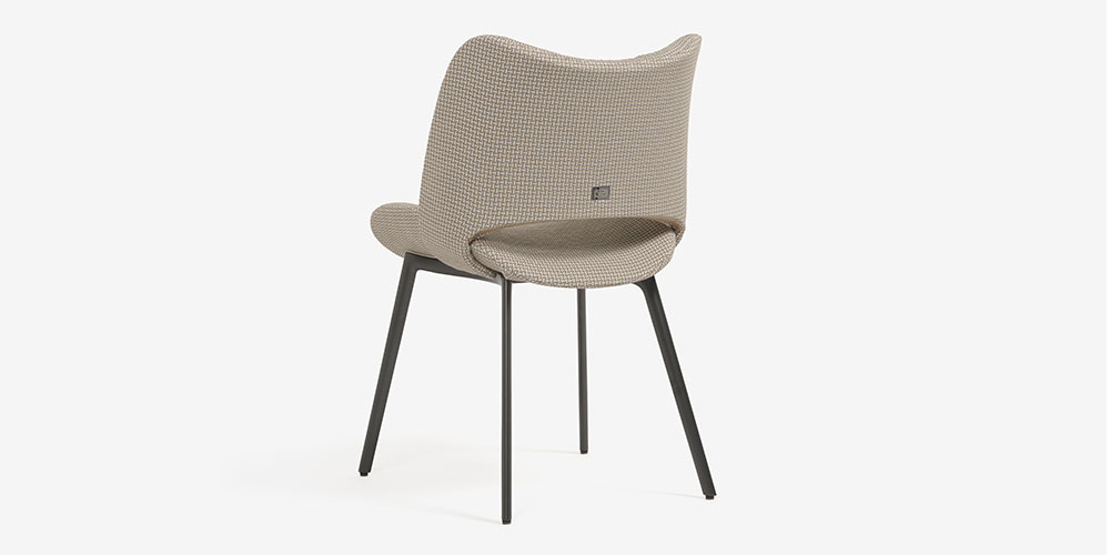 チェア「ニース」布ブロンドウッド 背面画像