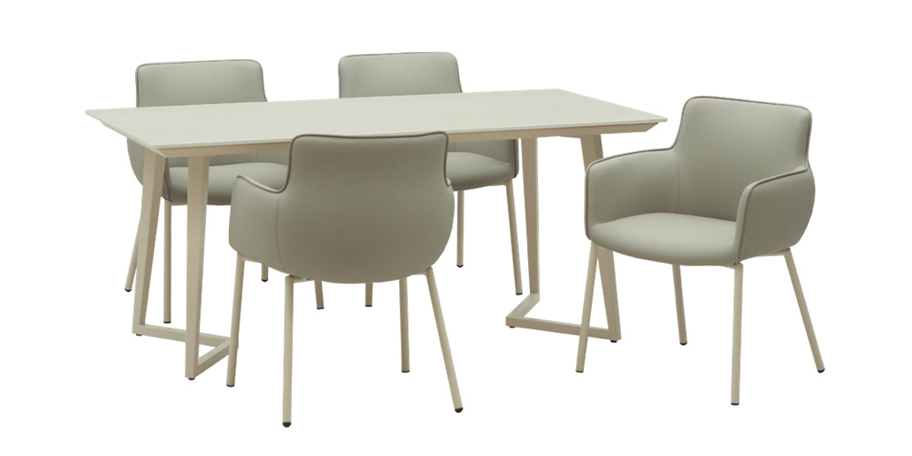 ダイニングテーブル「グレイス 165DT」幅165cmと組み合わせたイメージ画像