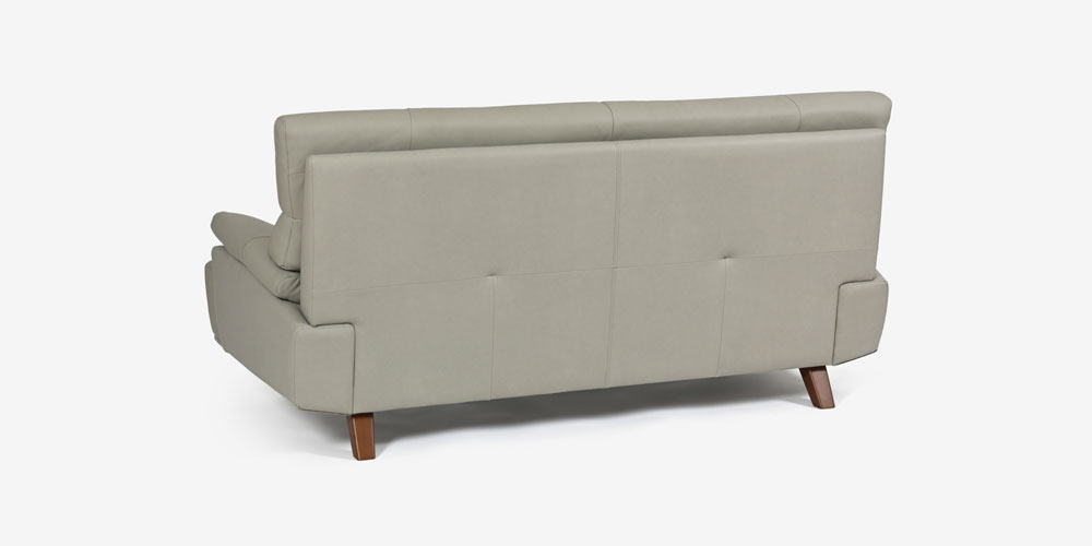 【背面】ソファ 3人掛け「ルミナス2 2SW19」半革＃HJ123 ライトグレー色/脚ABR アッシュブラウン色