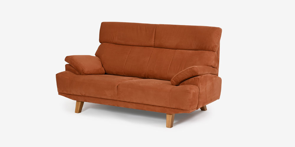 【正面画像】ソファ 3人掛け「ルミナス2 2S16」布#B CER53 テラコッタ色/脚AN アッシュナチュラル色