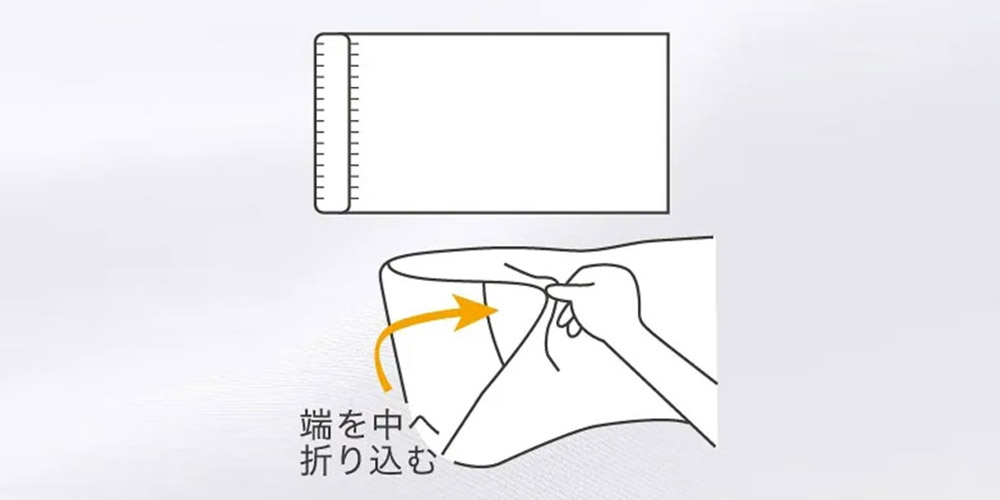 封筒型ピローケースの使い方イメージ