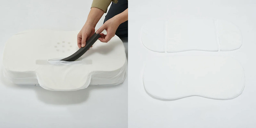 「newmine（ニューミン）」頬にやさしい美容まくらの調整可能部分