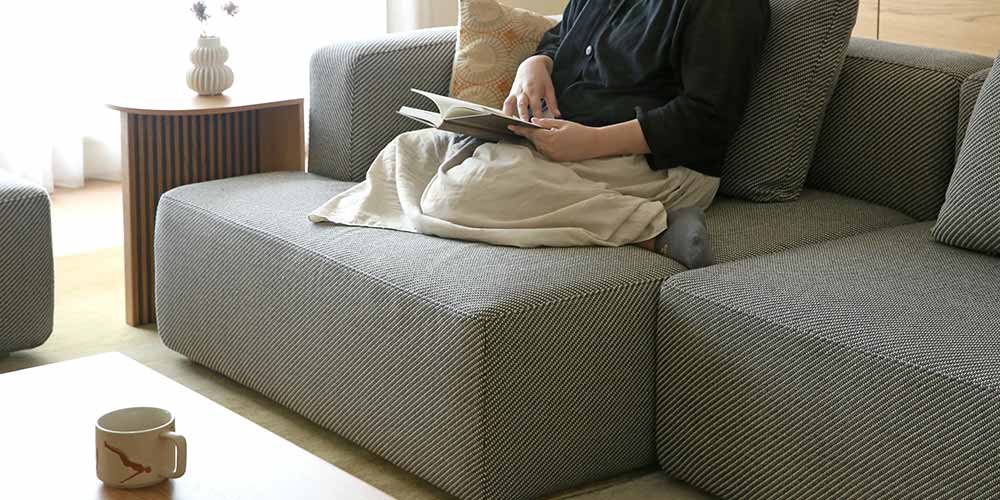 カウチソファ2点セット「SUMOWA（スモワ）」のシェーズロング座面イメージ