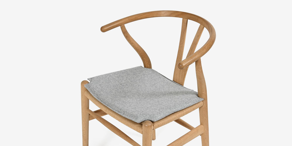 Yチェア/CH24専用チェアクッション ライトグレー色