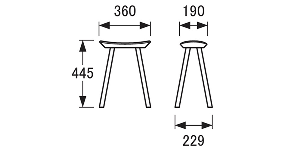 スツール「7553」高さ44cmのサイズ詳細