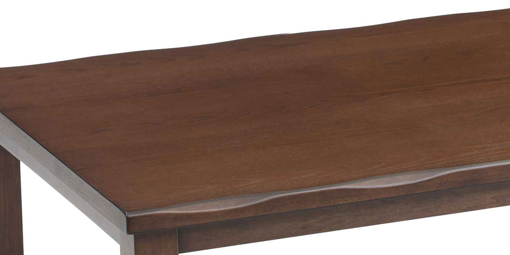 こたつ「カンナ」ブラウン タモ材天板アップ