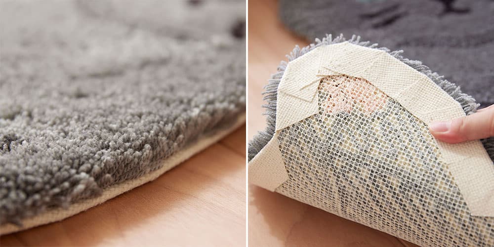 モコモコのパイルと裏面滑り止め