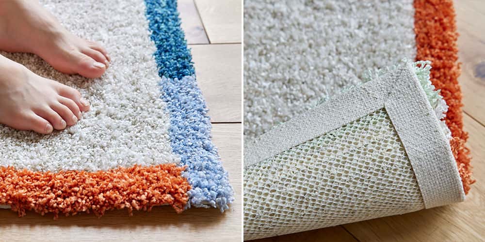 ボリューム感のあるパイルと裏面滑り止め