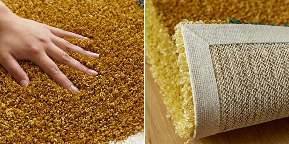 ボリューム感のあるパイルと裏面滑り止め