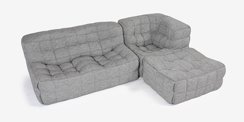 「ロゼカシマ2」2人掛け、コーナー、パフLの組み合わせ斜め