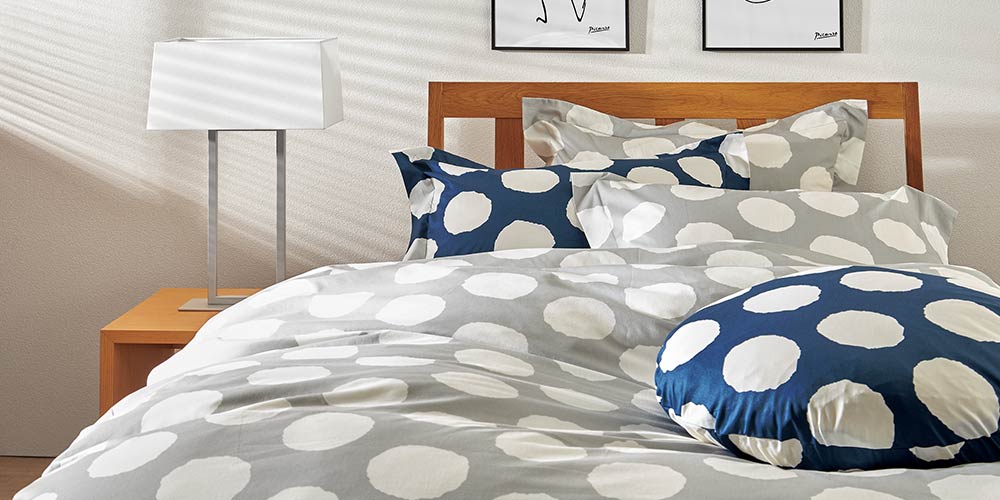 掛け布団カバー「URBANE CASA ドット」グレーのコーディネートイメージ