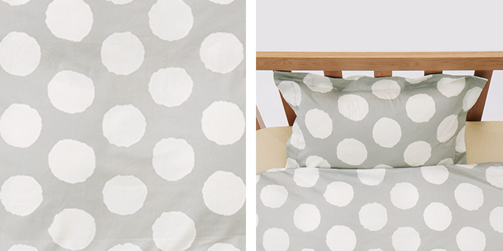 まくらカバー「URBANE CASA ドット」グレー