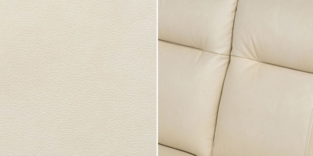 ソファ「ルーニー」布アイボリー色 #KR012　革アップ画像