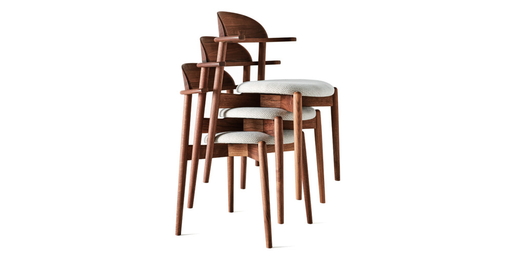 ダイニングチェア「YU ユー UC2B-WN」のスタッキングイメージ