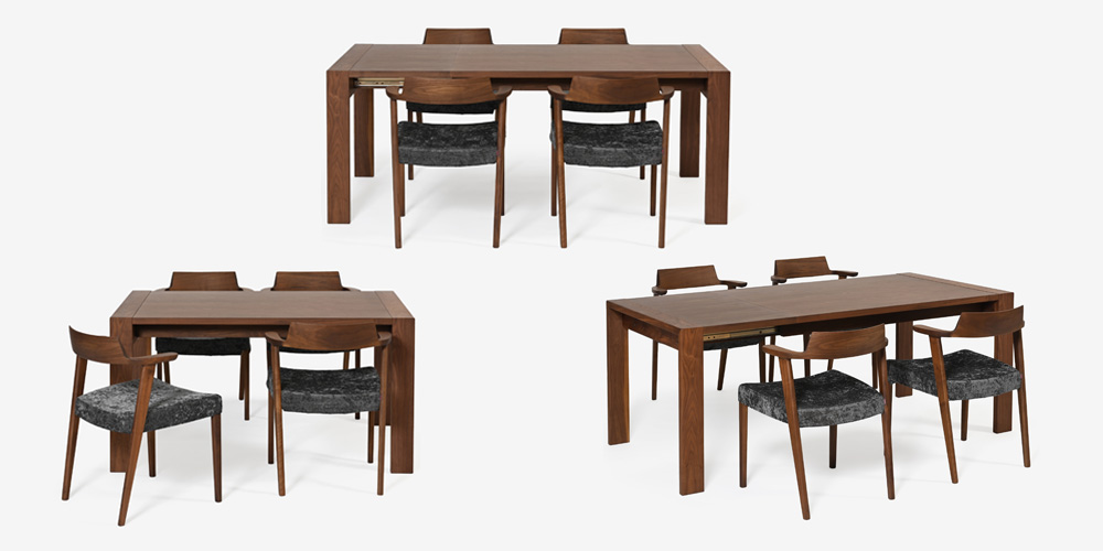 デザインと機能性を両立させたハーフアームのダイニングチェア「シャルダン」ダイニングテーブル組合せイメージカット