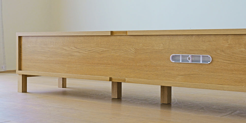 テレビボード「レッチェ」ホワイトオーク材 背面