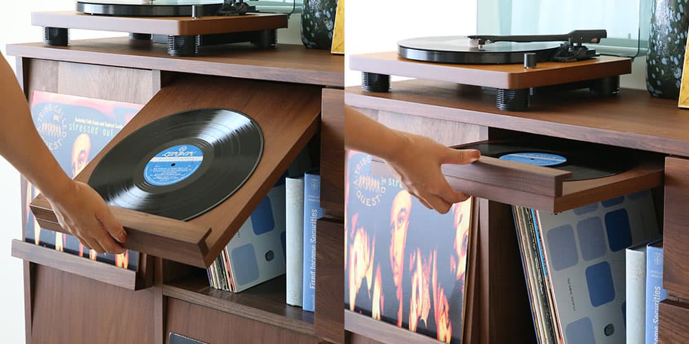 マガジンレコードラック「レッチェ」扉の収納方法