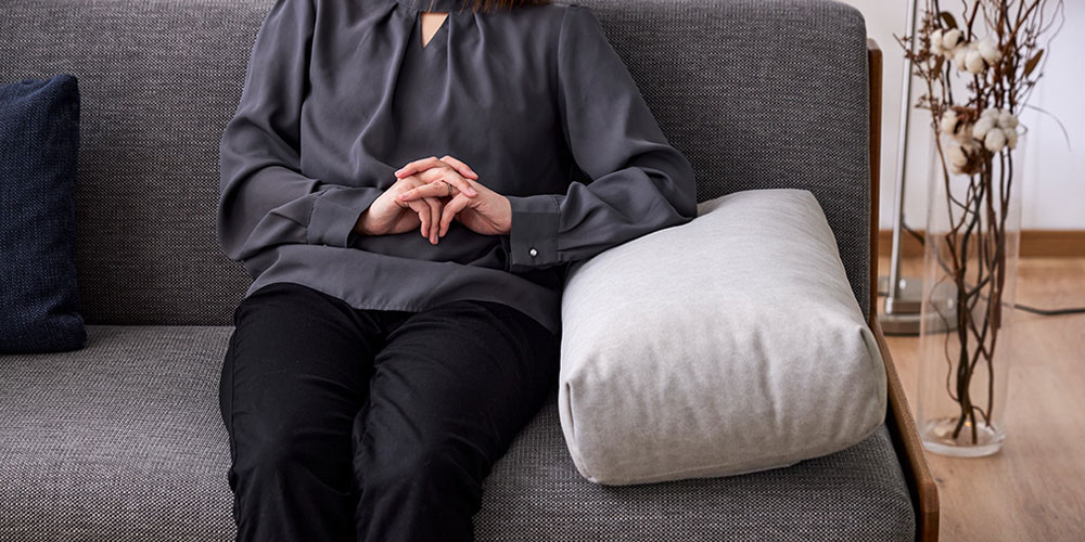 ヘッドレスト「ペットフレンドリー ごろ寝ソファ用」のクッションとしての使用イメージ