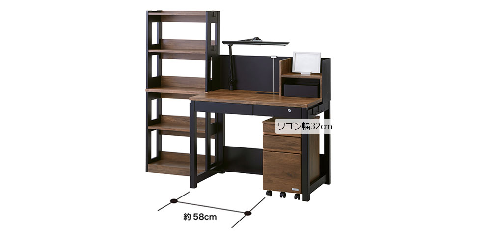 ザ・デスクの足元ゆったり設計